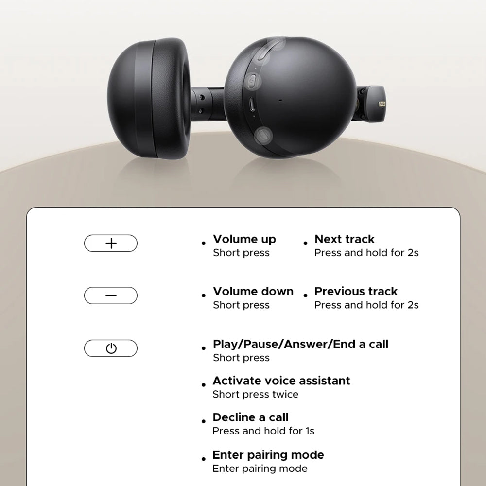Brezžične slušalke Bluetooth UGREEN HiTune Max 2 HP205, MultiPoint, A2DP, ANC, črne
