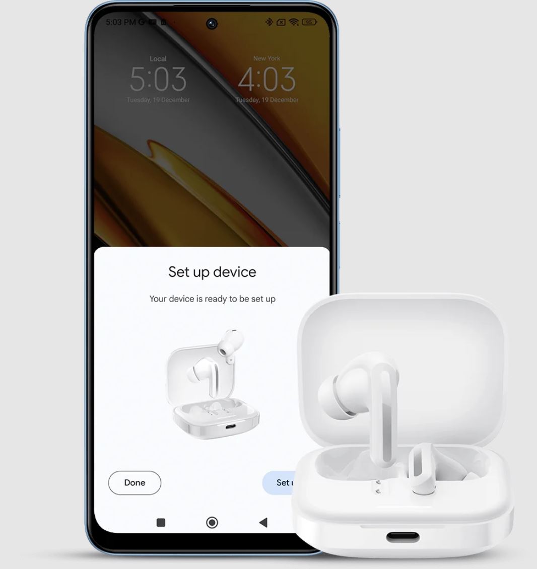 Slušalke Bluetooth Xiaomi Redmi Buds 5, TWS, ANC, bele BHR7628GL