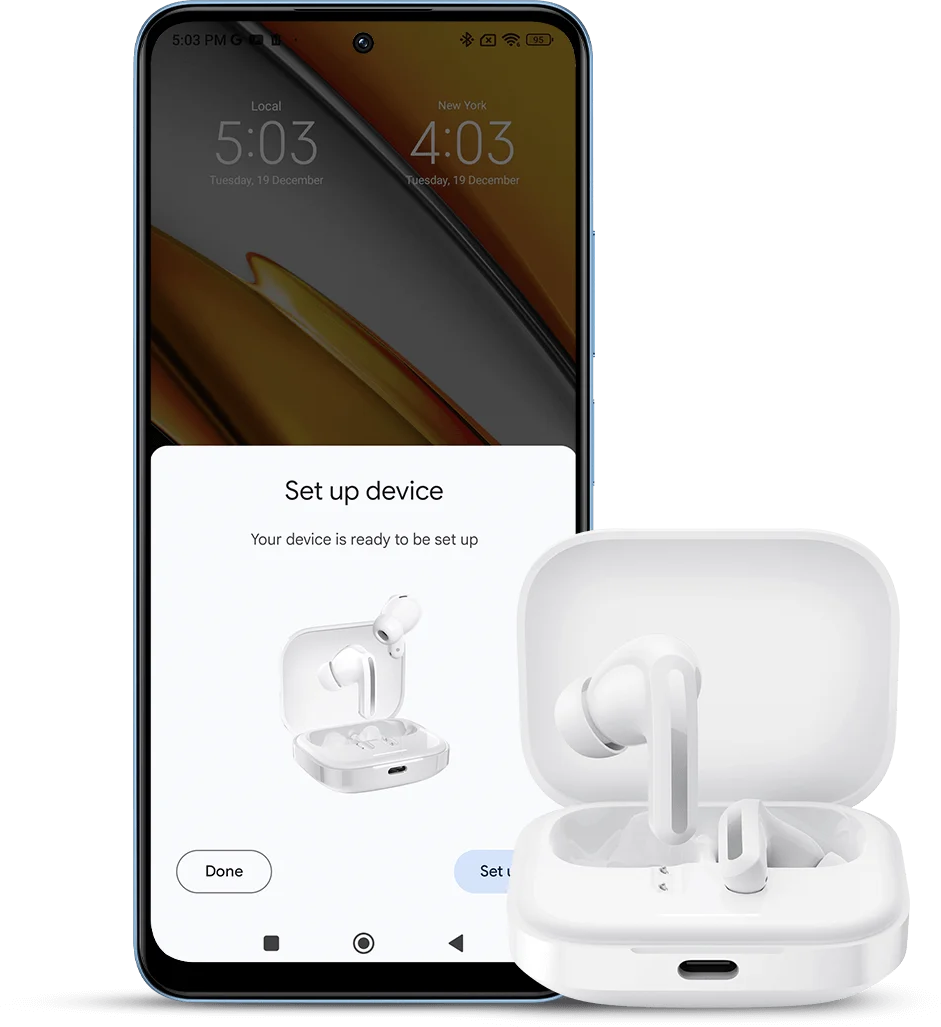 Slušalke Bluetooth Xiaomi Redmi Buds 5, TWS, ANC, bele BHR7628GL