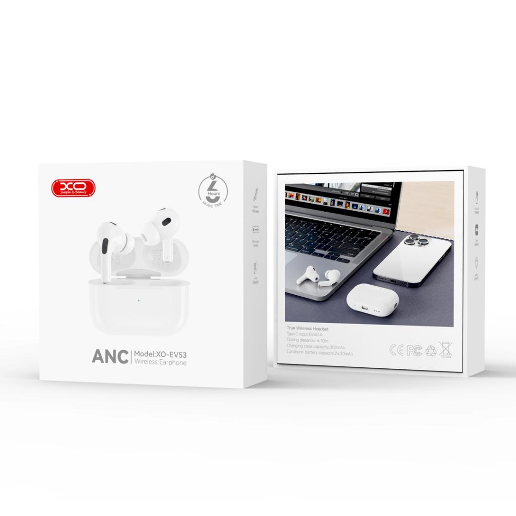 Brezžične slušalke Bluetooth XO Design EV53, TWS, ANC, Bela