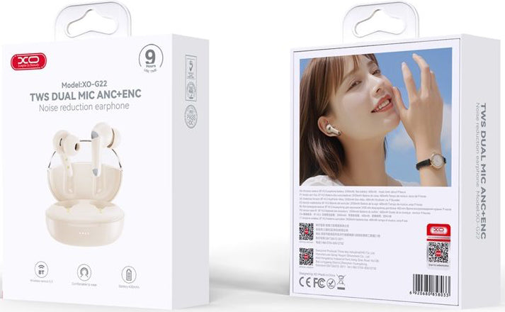 Brezžične slušalke Bluetooth XO Design G28, TWS, Bež