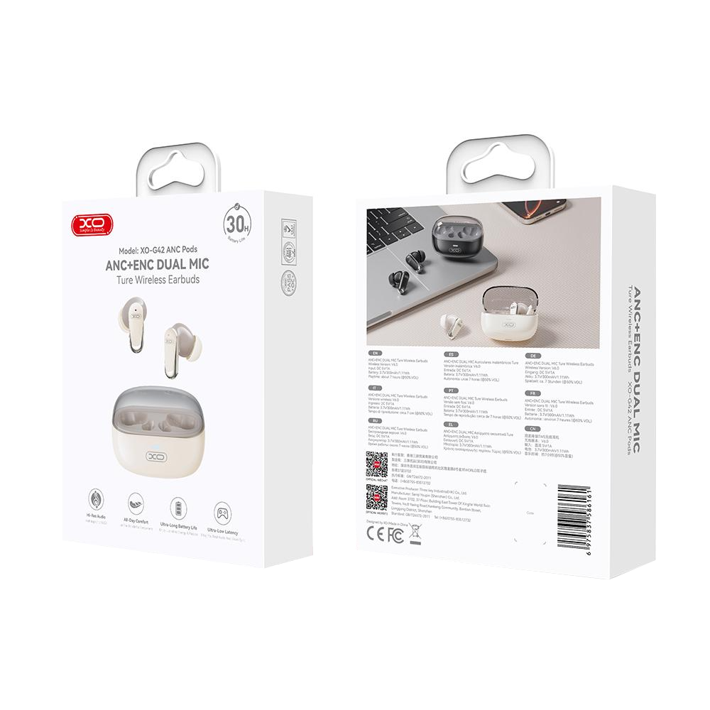 Handsfree Bluetooth XO Design G42, TWS, ANC, Bež