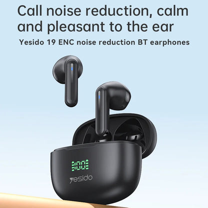 Brezžične slušalke Bluetooth Yesido TWS19, TWS, črne