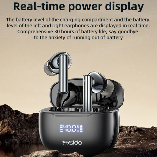 Handsfree Bluetooth Yesido TWS23, TWS, ANC, Črna