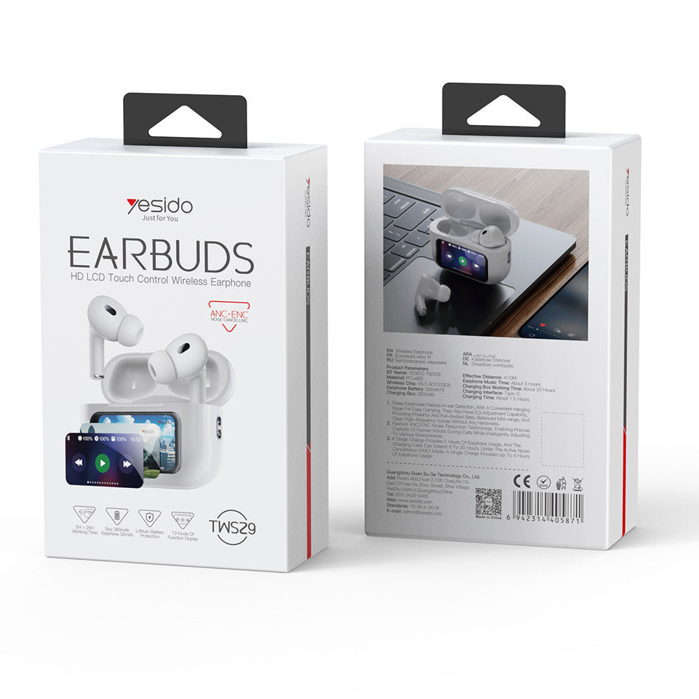 Brezžične slušalke Bluetooth Yesido TWS29, TWS, bele