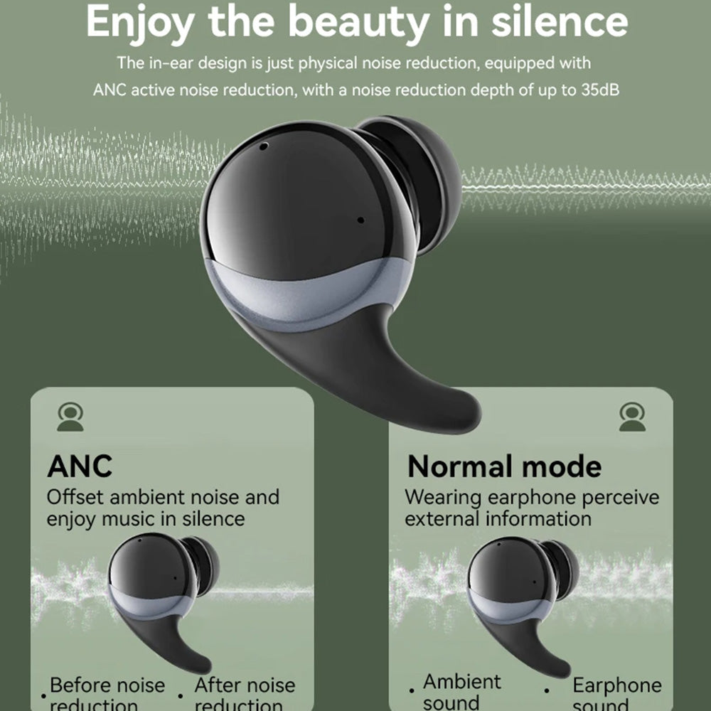 Brezžične slušalke Bluetooth Yesido TWS30, TWS, ANC, črne