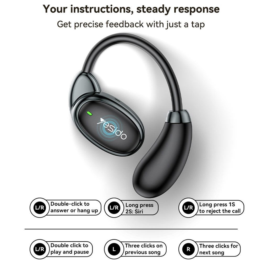 Handsfree Bluetooth Yesido YSP19 BL, TWS, Črn