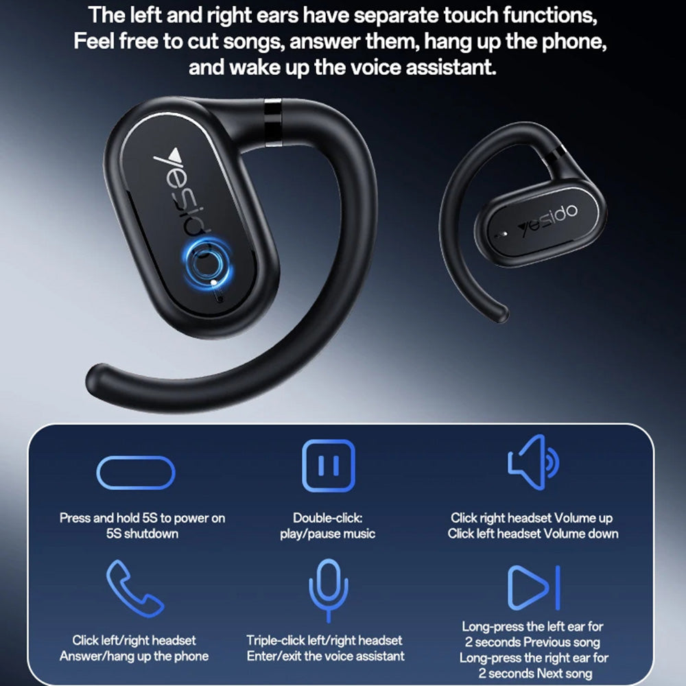 Handsfree Bluetooth Yesido YSP25, TWS, Črn