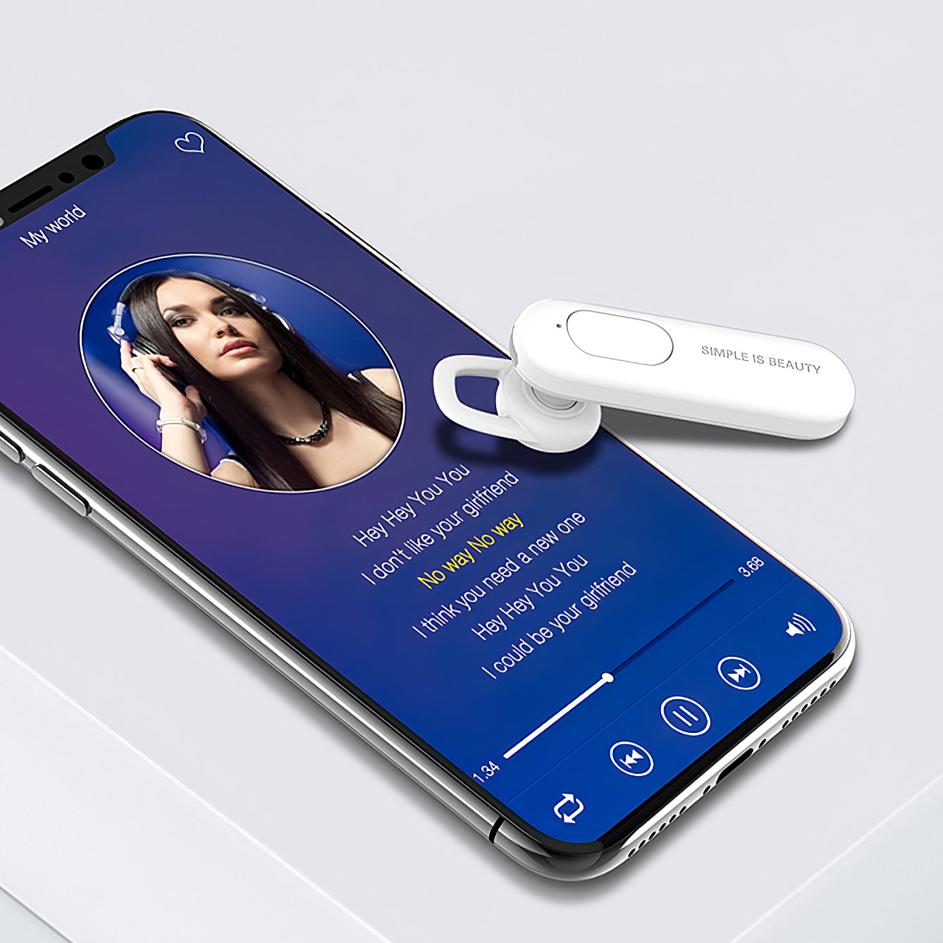Bluetooth Handsfree XO Design BE4, MultiPoint, A2DP, White