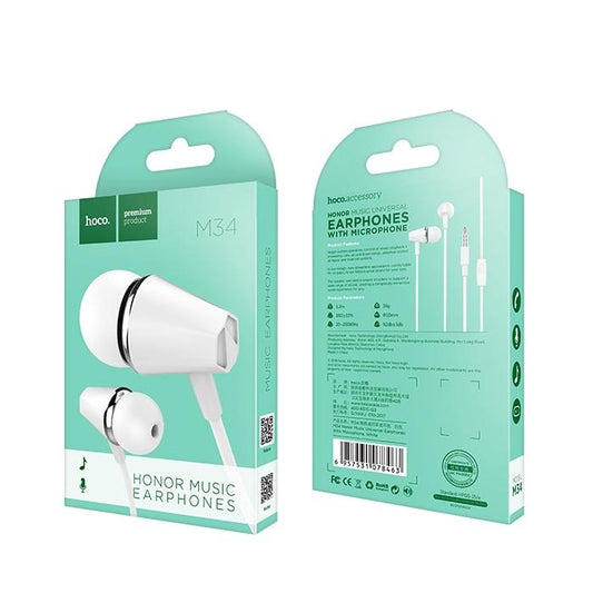 Handsfree 3.5mm HOCO M34 Honor Music, Bel