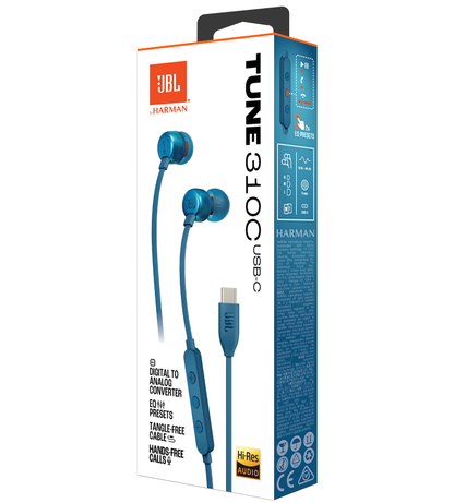 Handsfree USB-C JBL Tune 310C, Modra JBLT310CBLU