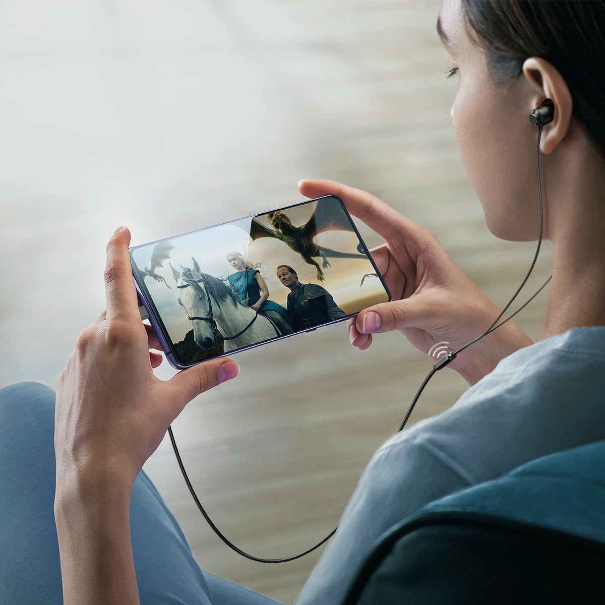 Handsfree USB-C Joyroom JR-EC06, Siv