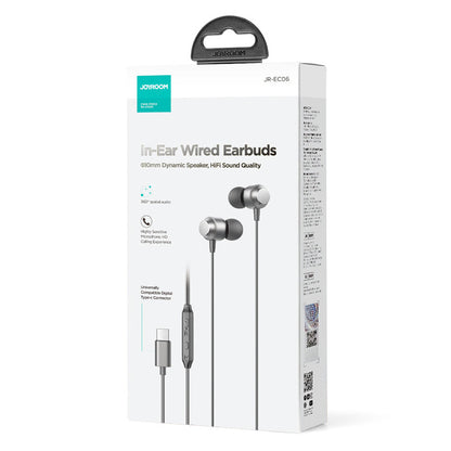 Handsfree USB-C Joyroom JR-EC06, Siv
