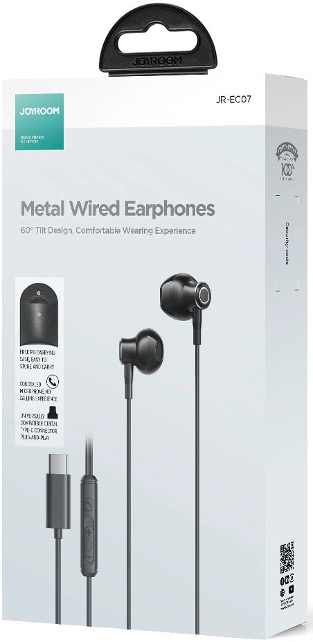 Handsfree USB-C Joyroom JR-EC07, Črna