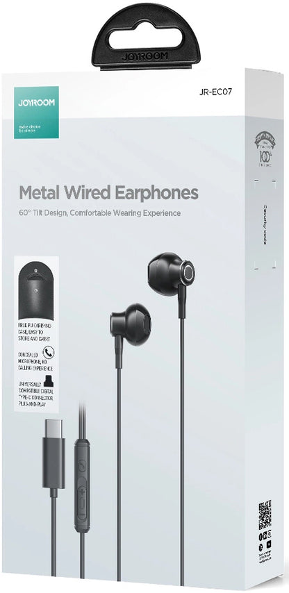 Handsfree USB-C Joyroom JR-EC07, Črna