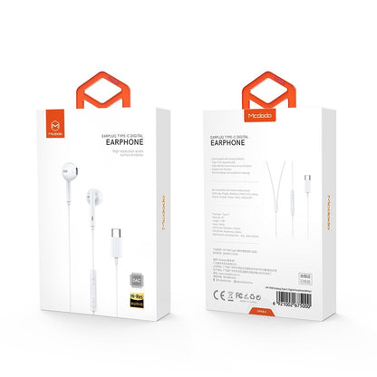 Handsfree USB-C McDodo HP-7500, 1.2m, Bel
