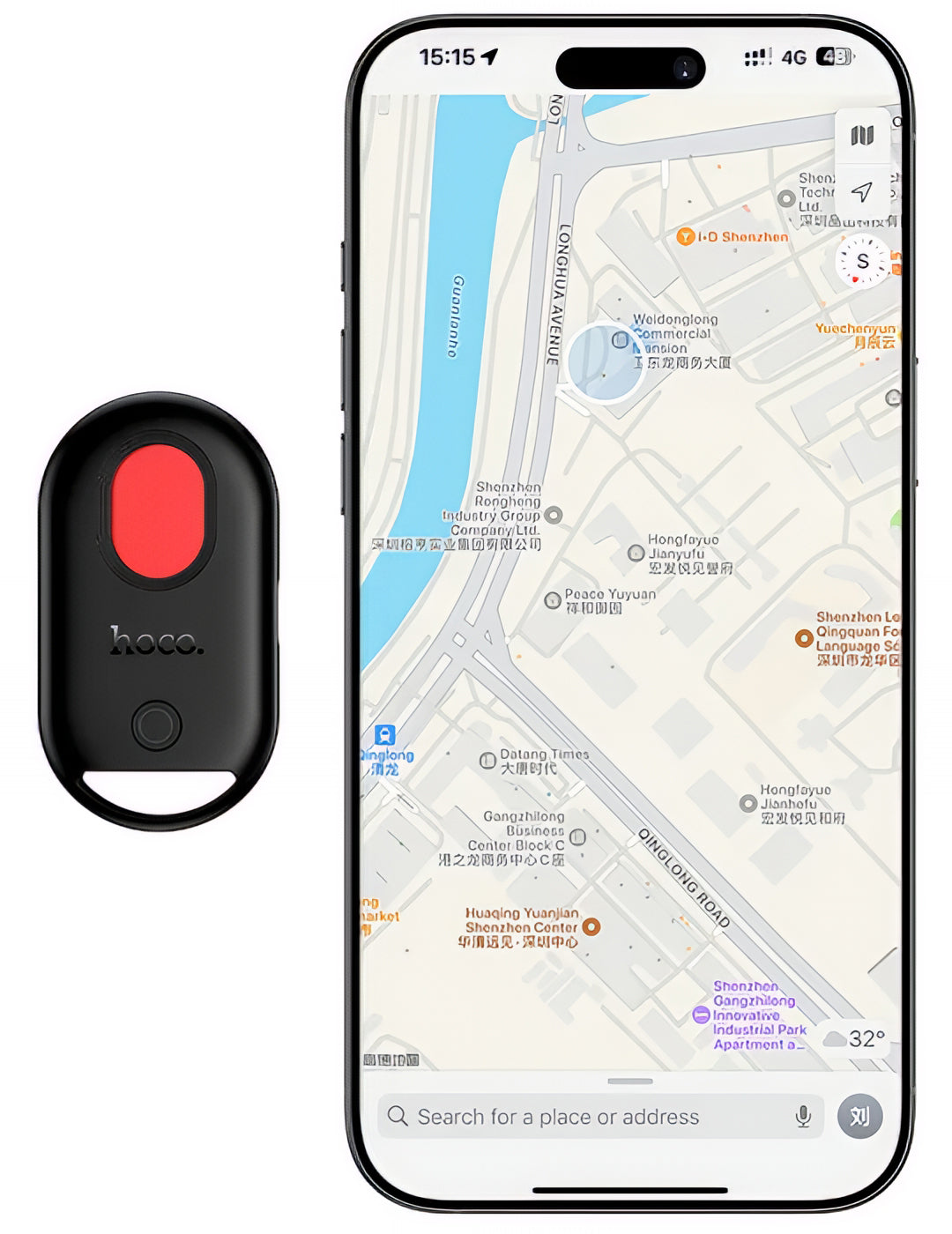 HOCO SmartTag E95 3in1 za iOS serijo, črna