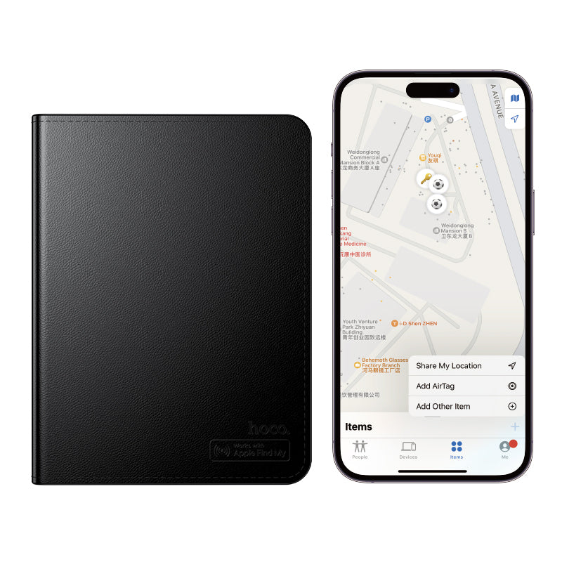 HOCO SmartTag Passport E91G za iOS serijo, črna