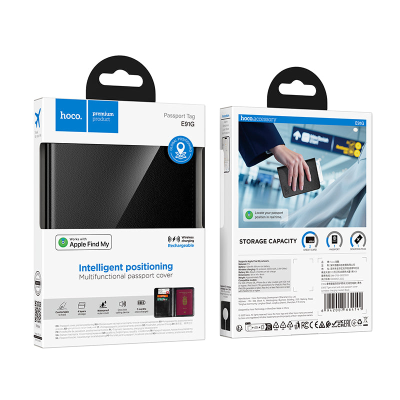 HOCO SmartTag Passport E91G za iOS serijo, črna