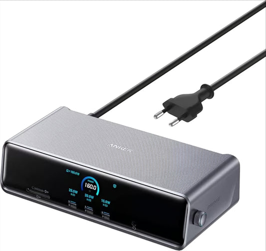 Večnamenski hub Anker Prime, 3 x USB-A - 4 x USB-C - 1 x Display Port - 2 x HDMI - 1 x Jack 3,5 mm - 1 x RJ45 - 1 x SD - 1 x microSD, Siva A83B33A1