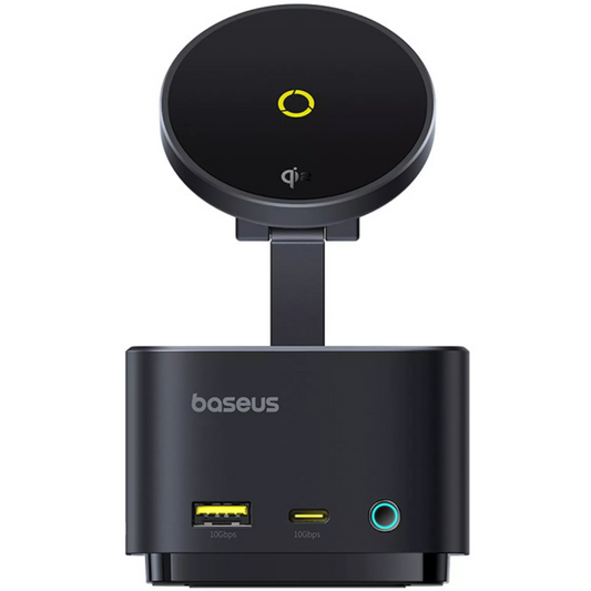 Večnamenski hub Baseus MagPro II 7v1, 1 x USB-A - 2 x USB-C - 1 x HDMI - 1 x QI - 1 x SD - 1 x microSD, Črn Ponovno zapakiran B00072900121-00