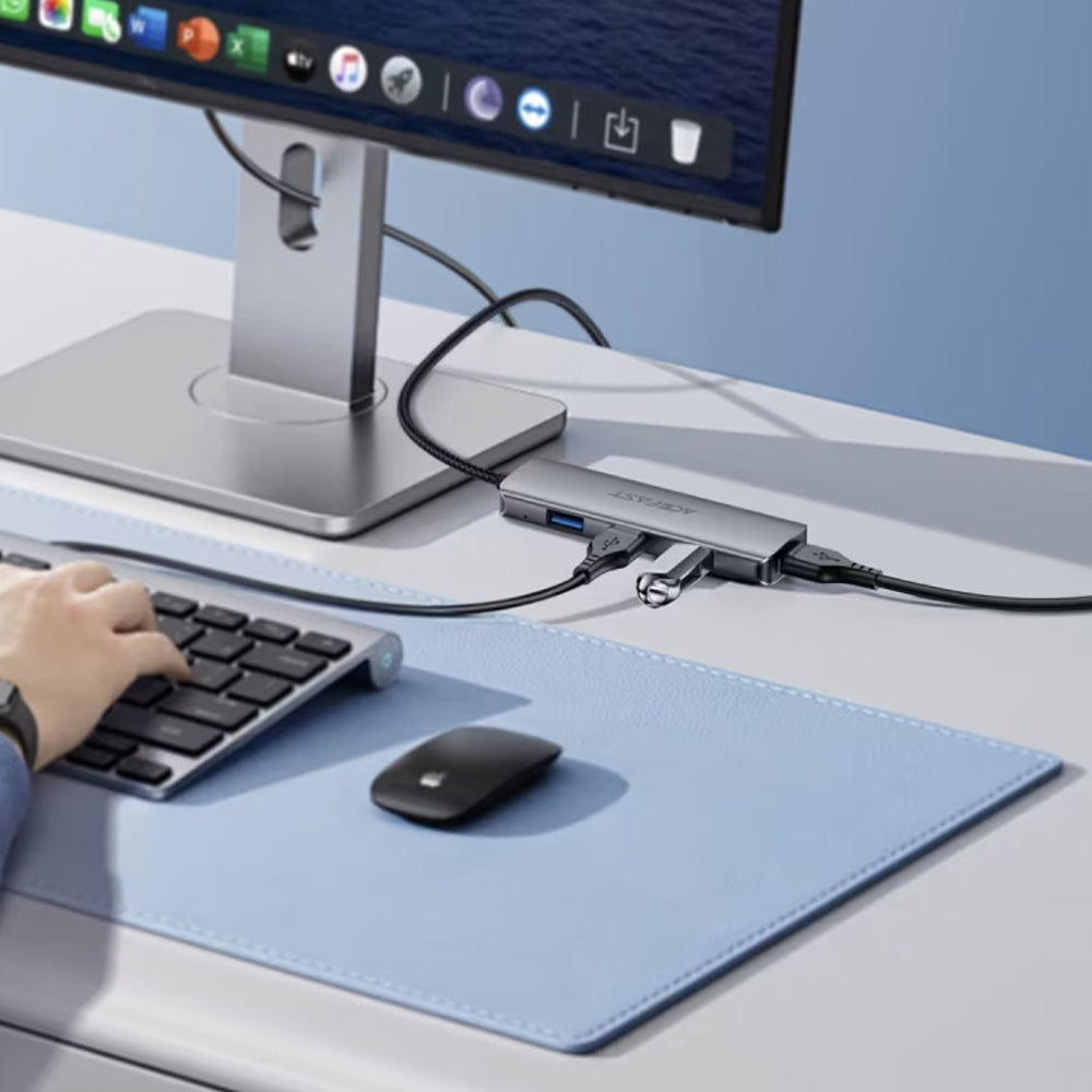 USB hub Acefast J17, 4v1, Siv