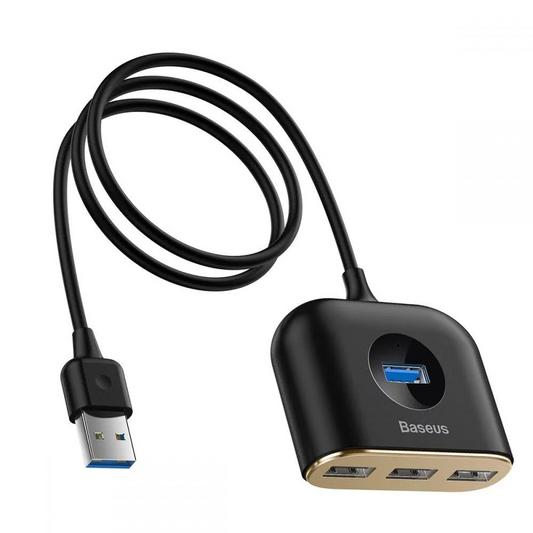 USB Hub Baseus Square, 1 x USB-A 3.0 - 3 x USB-A, Črn CAHUB-AY01
