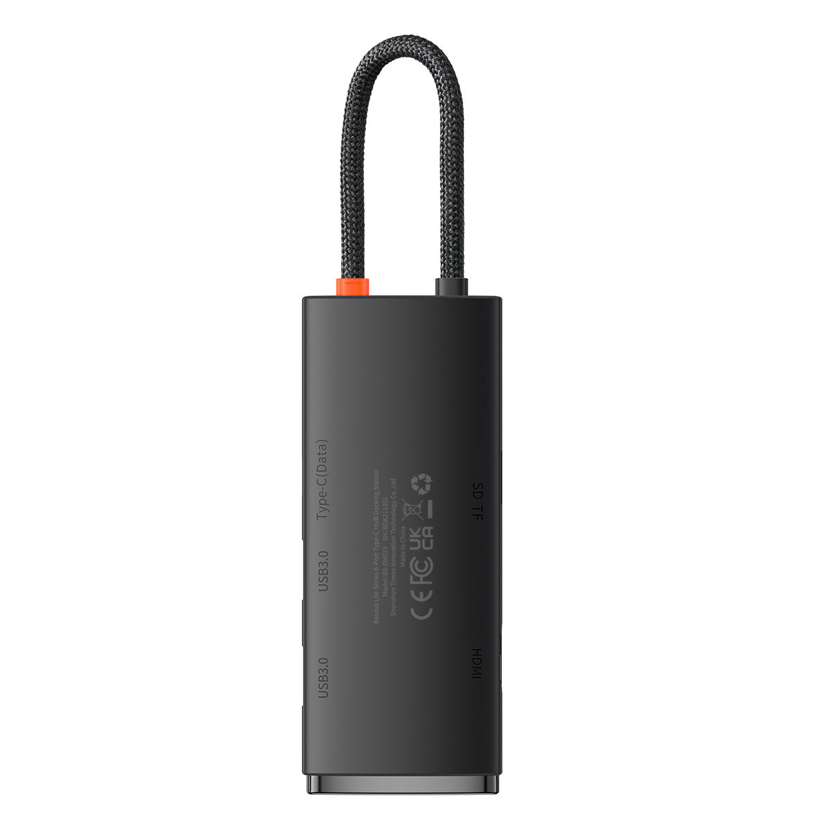 Hub USB-C Baseus, 2 x USB-A 3.0 - 1 x USB-C - 1 x HDMI - 1 x SD - 1 x microSD, Črn WKQX050001