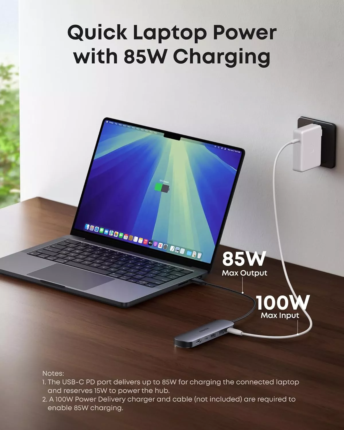 Hub USB-C Anker, 2 x USB-A 3.0 - 2 x USB-C - 1 x HDMI - 1 x SD - 1 x microSD, Siv A83D2HA1