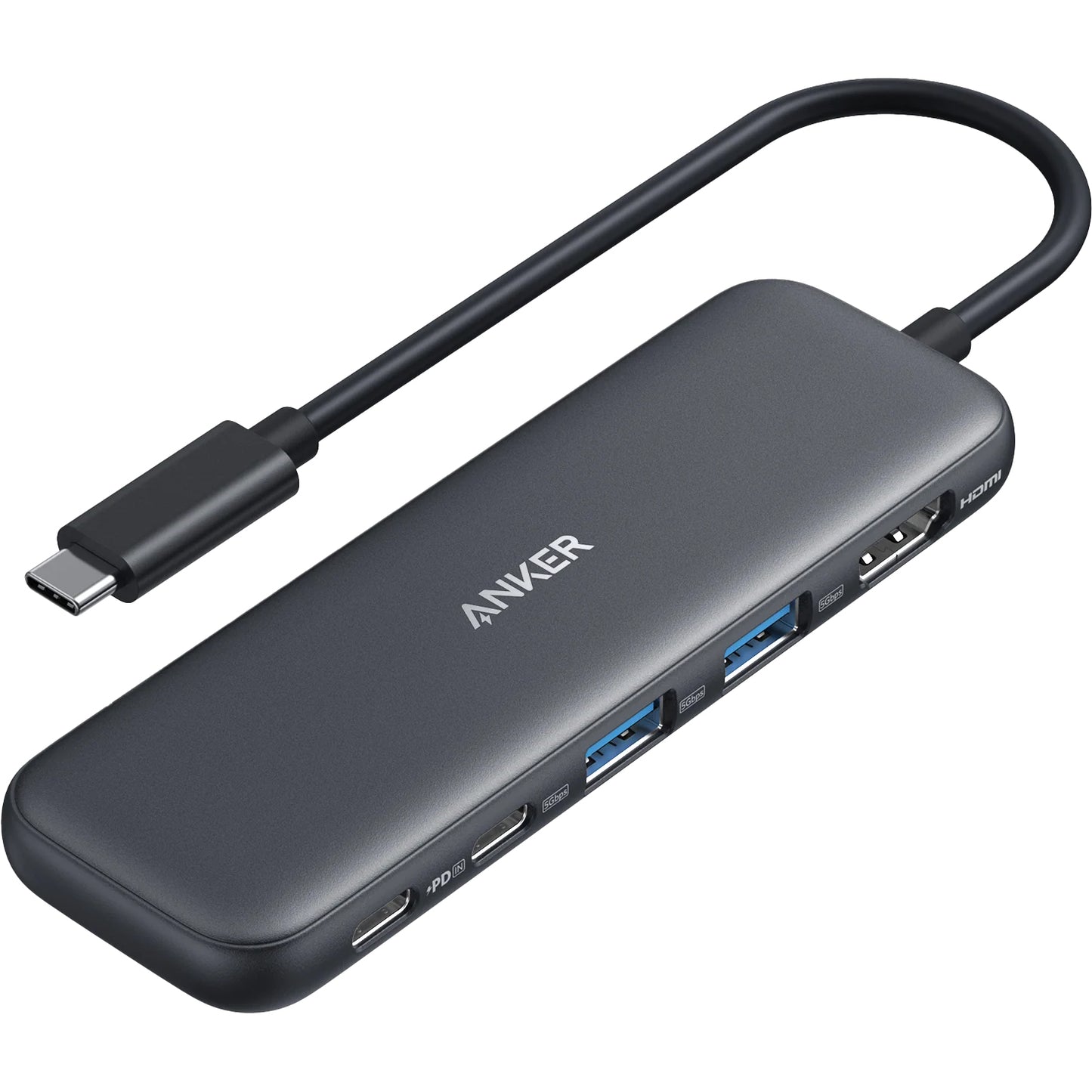 Hub USB-C Anker 332, 2 x USB-A - 2 x USB-C - 1 x HDMI, Siv A8355H11