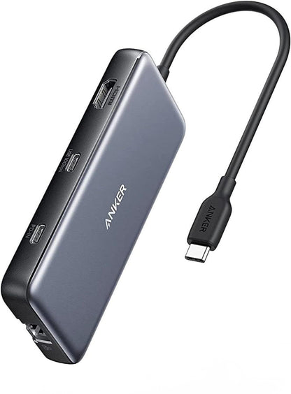 Hub USB-C Anker 555, 2 x USB-A 3.2 - 2 x USB-C - 1 x HDMI - 1 x RJ45 - 1 x SD - 1 x microSD, Siv A83830A2