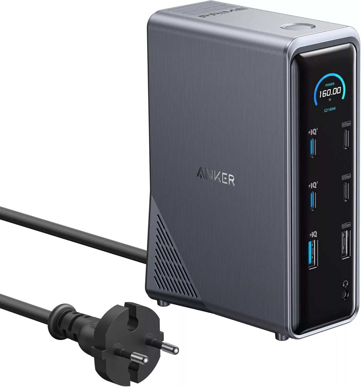 Večnamenski hub Anker Prime 737, 2 x USB-A 3.0 - 3 x USB-A - 5 x USB-C - 2 x HDMI - 1 x Jack 3.5mm - 1 x RJ45, Črn A83B63A1