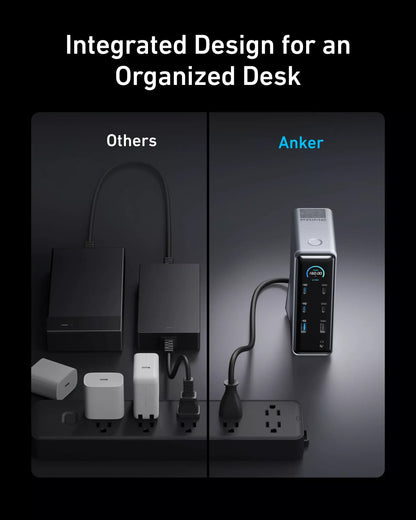 Večnamenski hub Anker Prime 737, 2 x USB-A 3.0 - 3 x USB-A - 5 x USB-C - 2 x HDMI - 1 x Jack 3.5mm - 1 x RJ45, Črn A83B63A1