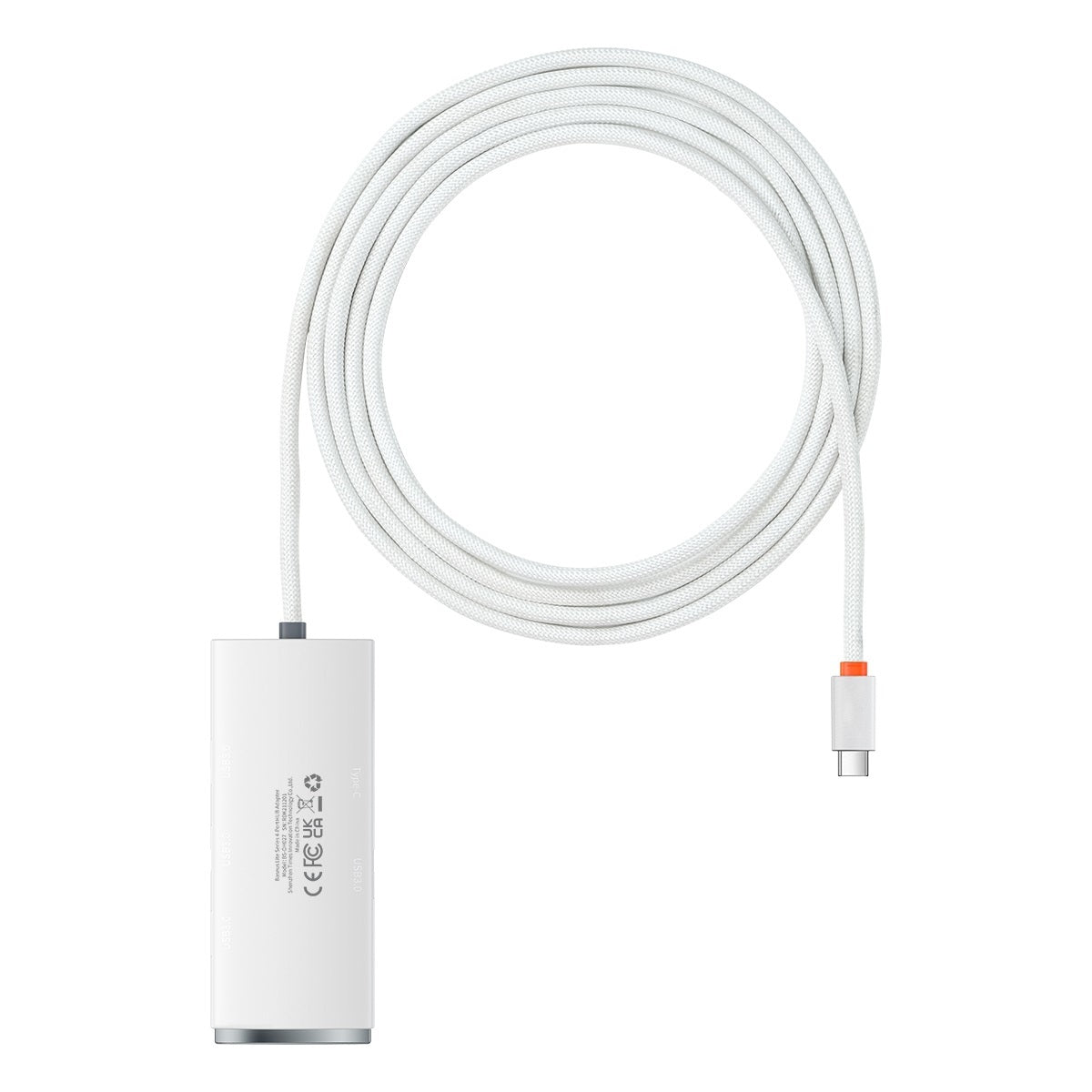 USB-C Hub Baseus Lite, 4 x USB-A 3.2, 2m, Bel