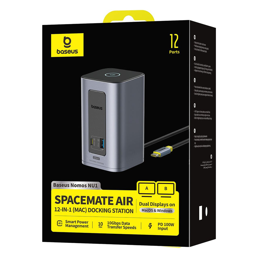 Večnamenski Hub Baseus Nomos NU1 Air Spacemate, 12v1, Siv B0114400