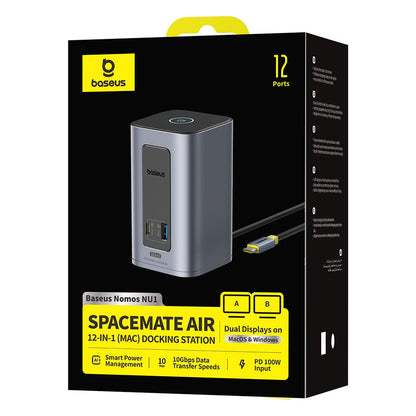Večnamenski Hub Baseus Nomos NU1 Air Spacemate, 12v1, Siv B0114400