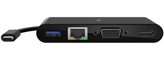 USB-C razdelilnik Belkin Connect, 1 x USB-A 3.0 - 1 x USB-C - 1 x HDMI - 1 x VGA - 1 x RJ45, Črn AVC004btBK