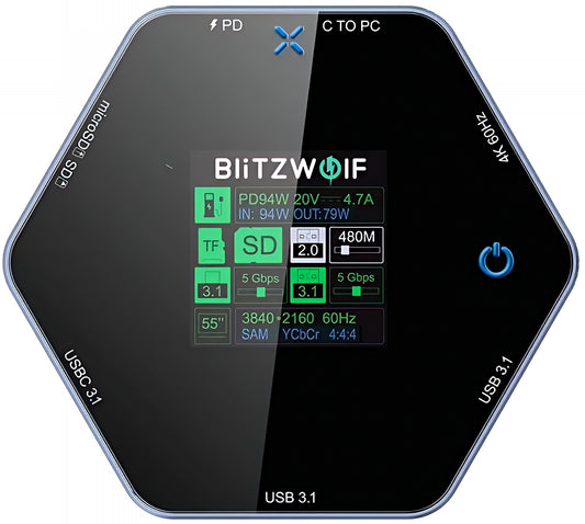 USB-C Hub BlitzWolf BW-TH16, 8v1, Siva