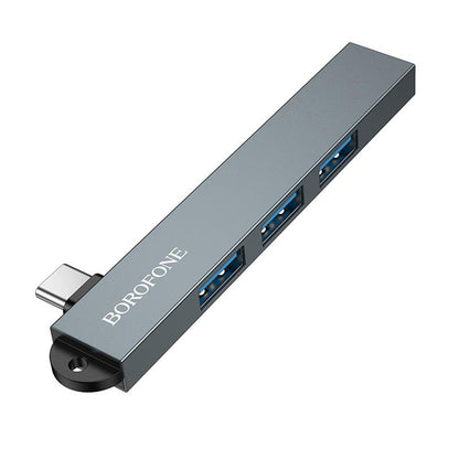 USB-C Hub Borofone FH1A, 4v1, Siva