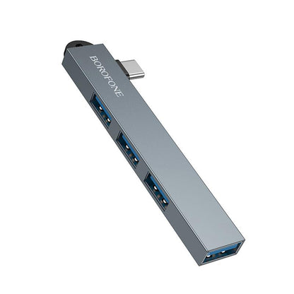 USB-C Hub Borofone FH1A, 4v1, Siva