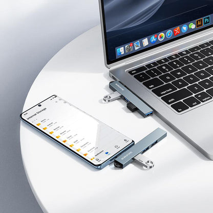 USB-C Hub Borofone FH1A, 4v1, Siva