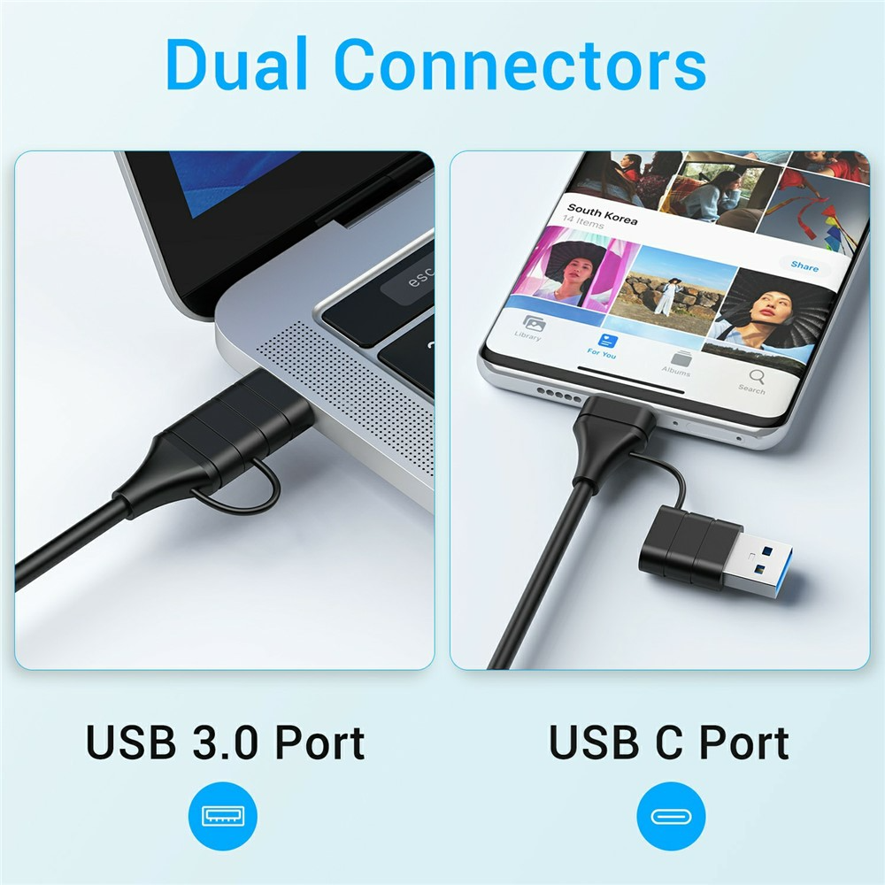 USB-C razdelilnik z brezžičnim polnjenjem QI OEM YC7209, 10v1, siva