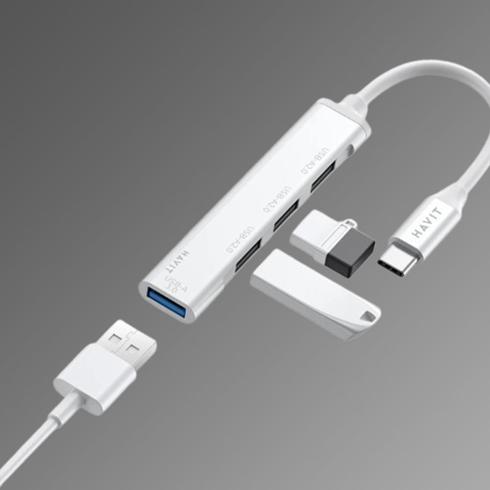 USB-C Hub HAVIT HB41, 4v1, Srebrn