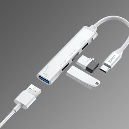 USB-C Hub HAVIT HB41, 4v1, Srebrn