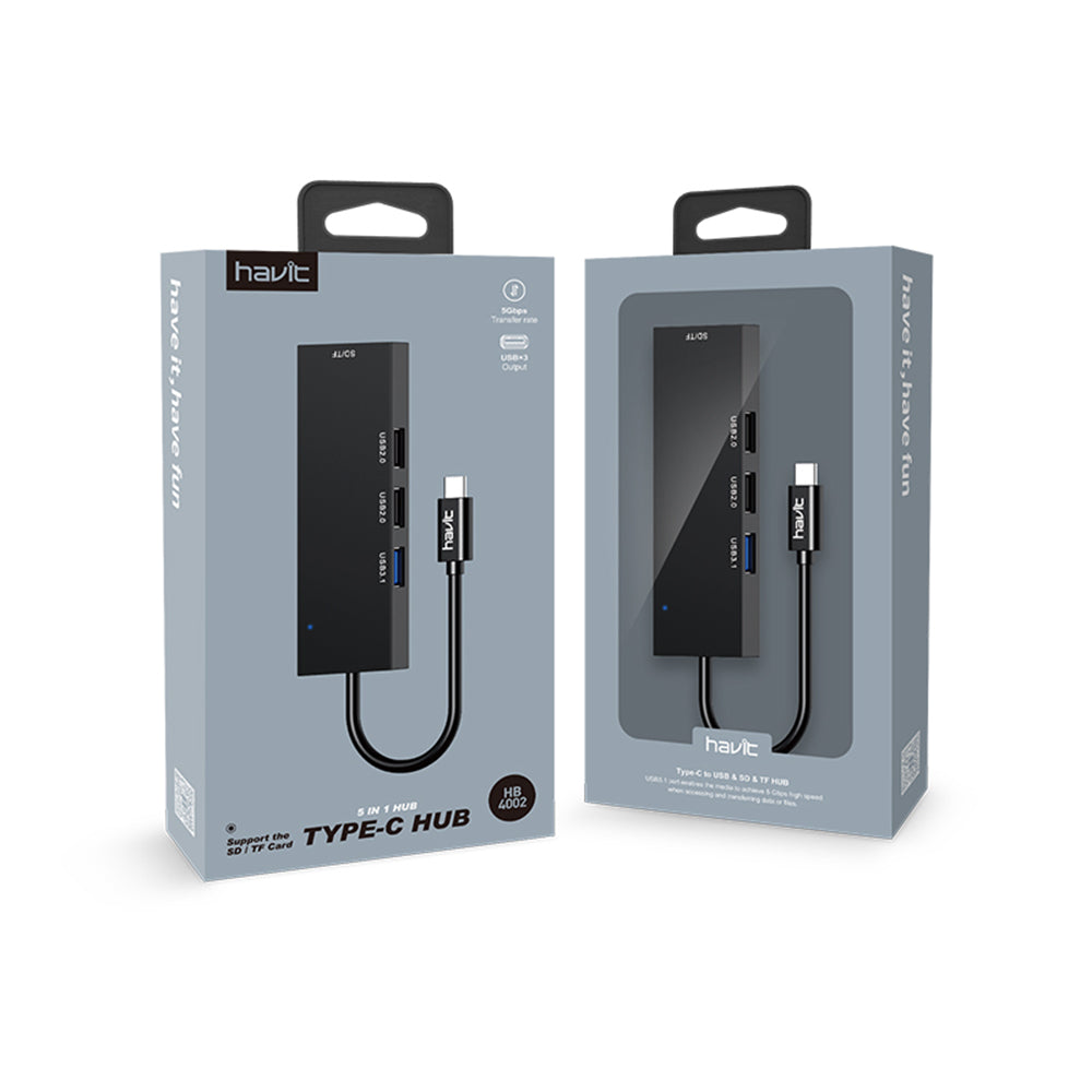 USB-C Hub HAVIT HB41, 4v1, Srebrn