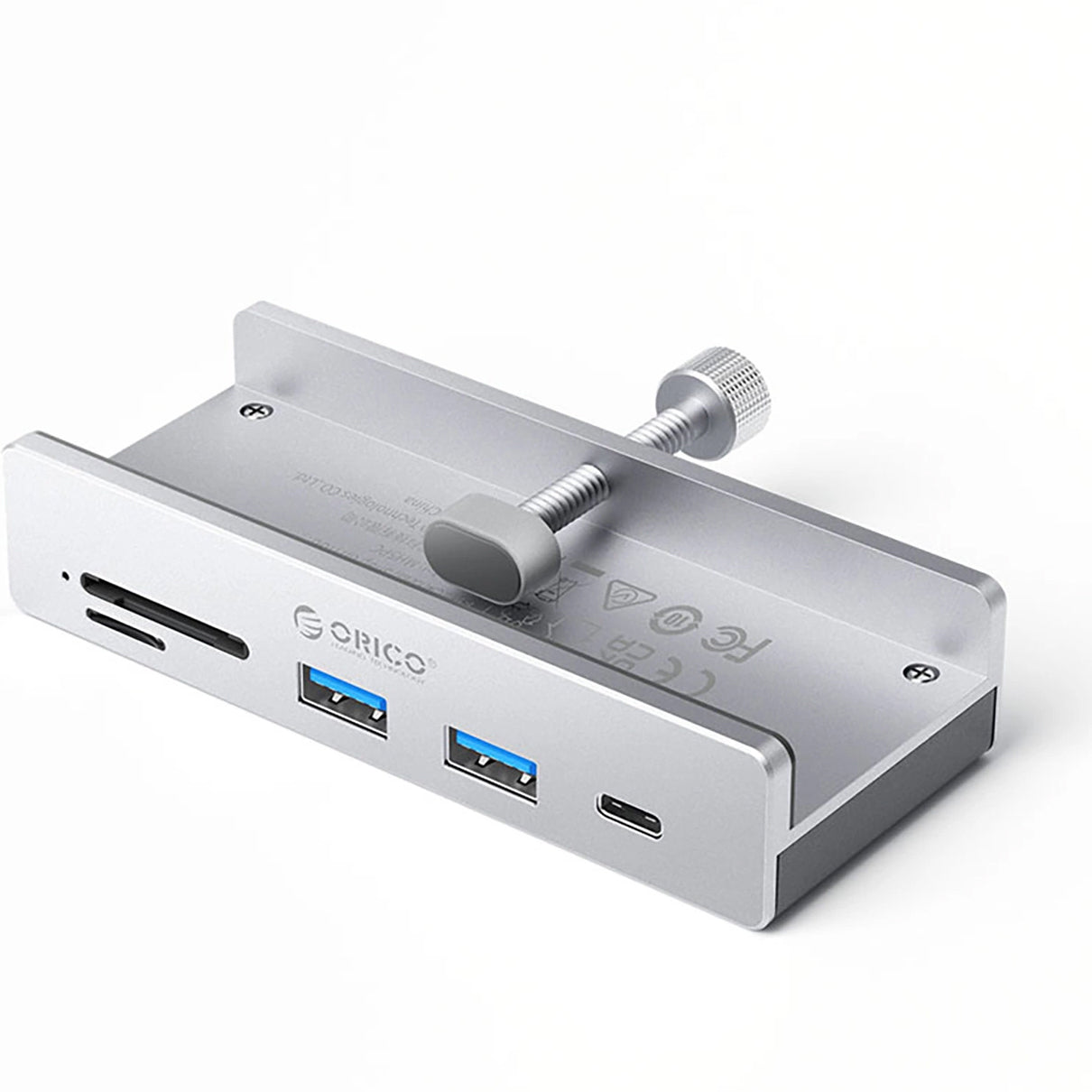 Hub USB-C Orico MH5PC Clamp, 2 x USB-A 3.2 - 1 x USB-C - 1 x SD - 1 x microSD, Srebrn