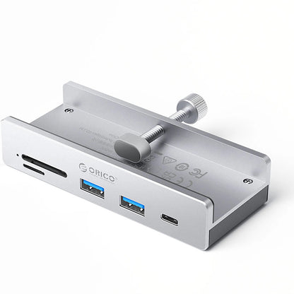 Hub USB-C Orico MH5PC Clamp, 2 x USB-A 3.2 - 1 x USB-C - 1 x SD - 1 x microSD, Srebrn