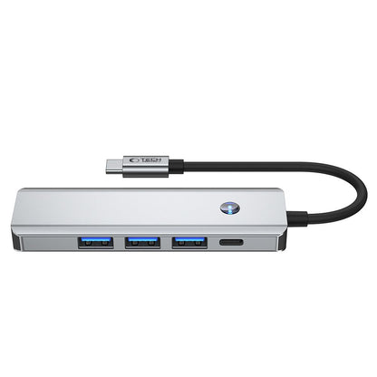 Hub USB-C Tech-Protect HB01, 1 x USB-A 3.0 - 2 x USB-A - 1 x USB-C - 1 x HDMI, Siv