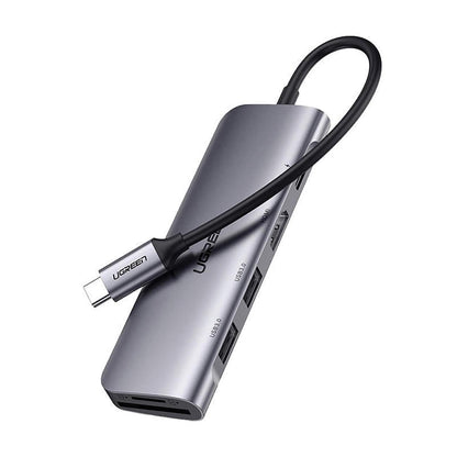 Hub USB-C UGREEN CM195 (15214), 2 x USB-A 3.0 - 1 x USB-C - 1 x HDMI - 1 x SD - 1 x microSD, Siv