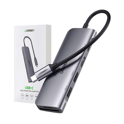 Hub USB-C UGREEN CM195 (15214), 2 x USB-A 3.0 - 1 x USB-C - 1 x HDMI - 1 x SD - 1 x microSD, Siv